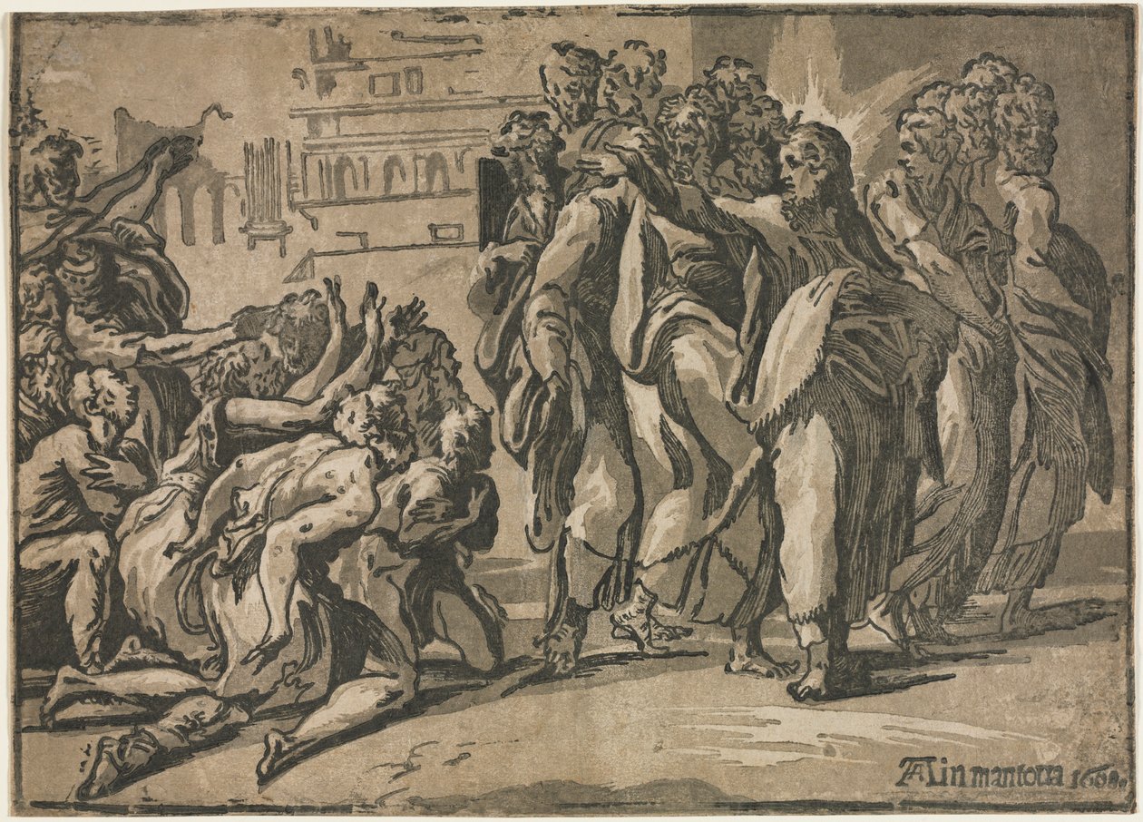 Kristus helbreder de spedalske, 1608. av Guiseppe Rossigliani