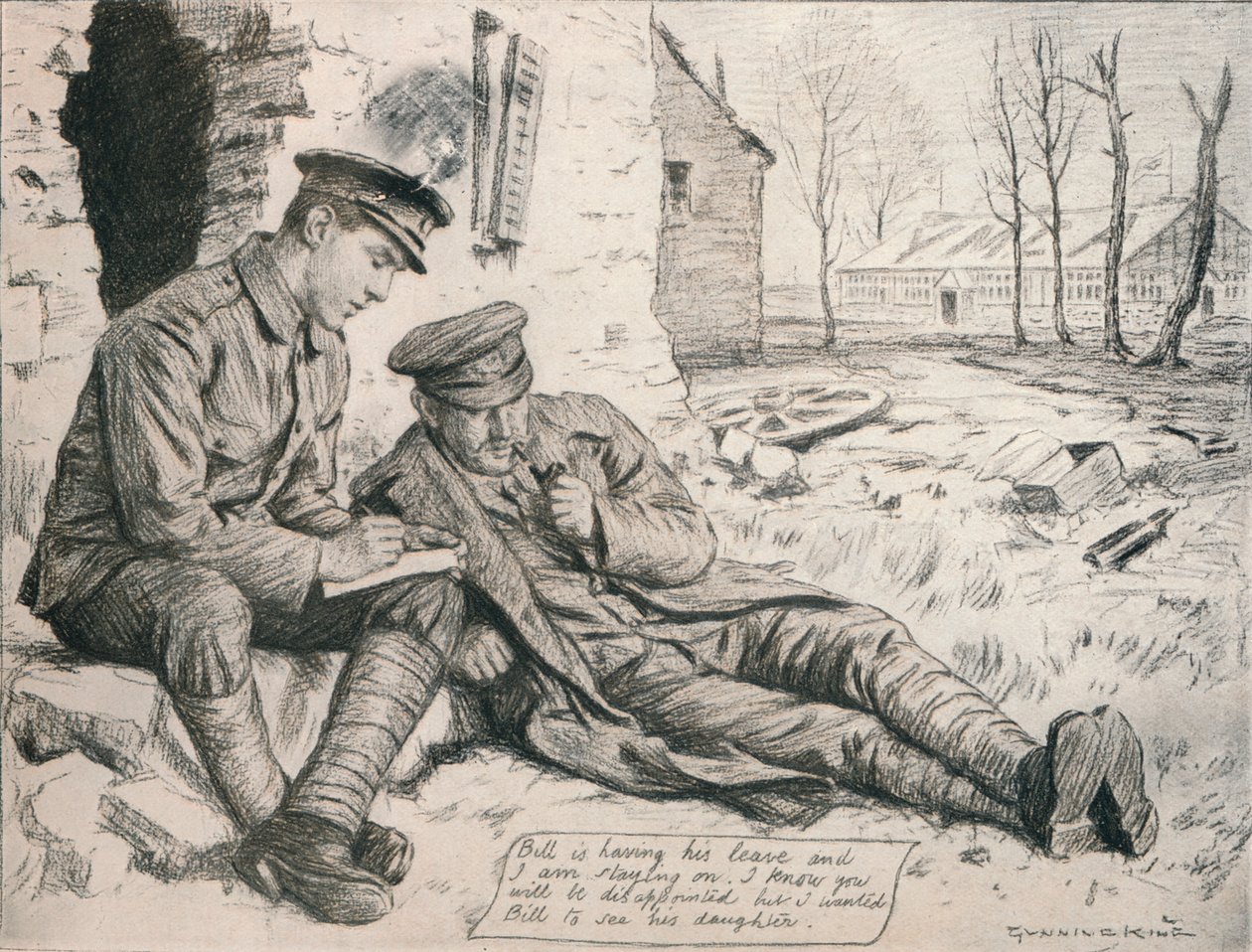 The Letter Home, c1917, 1918 av Gunning King