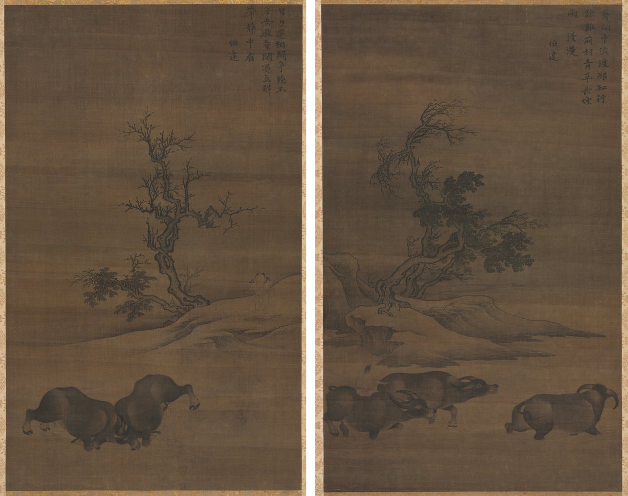 Herdboys og Buffalo in Landscapes av Guo Min
