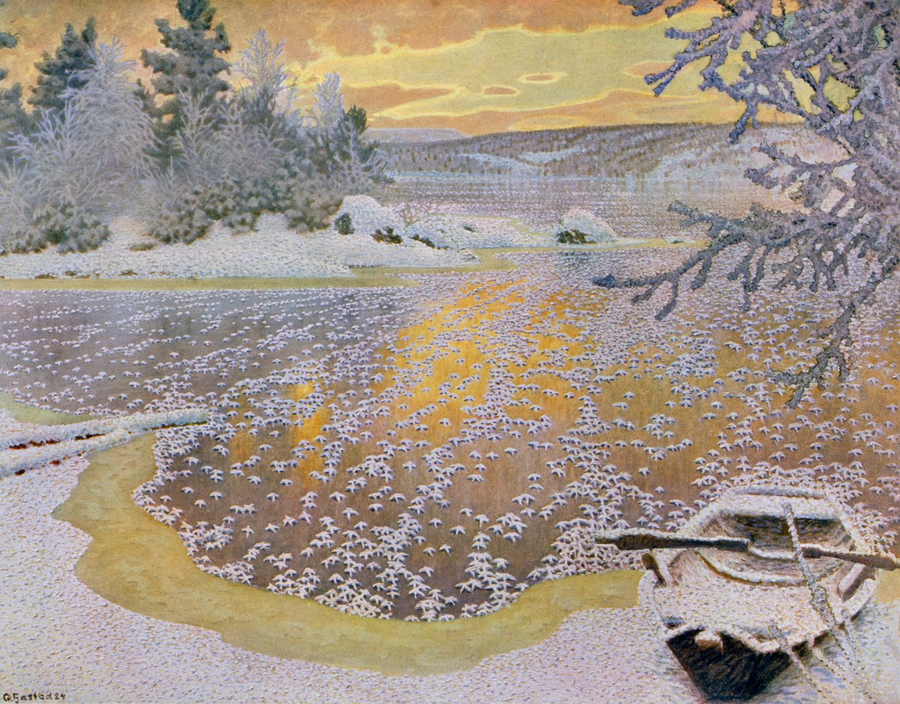 Frost på is av Gustaf Edolf Fjaestad