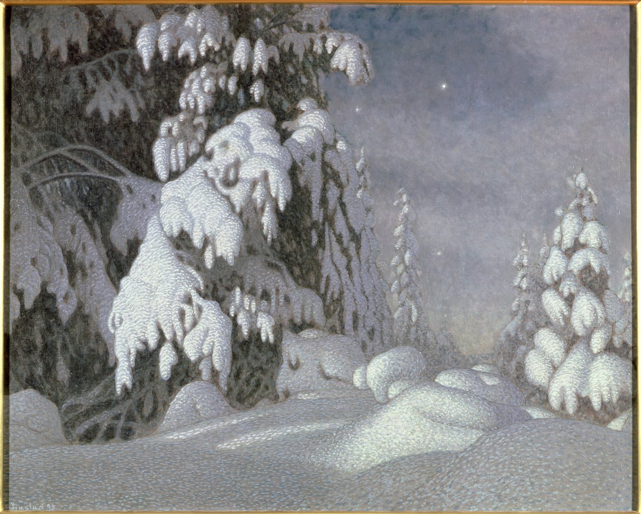 Vintermåneskinn av Gustaf Edolf Fjaestad