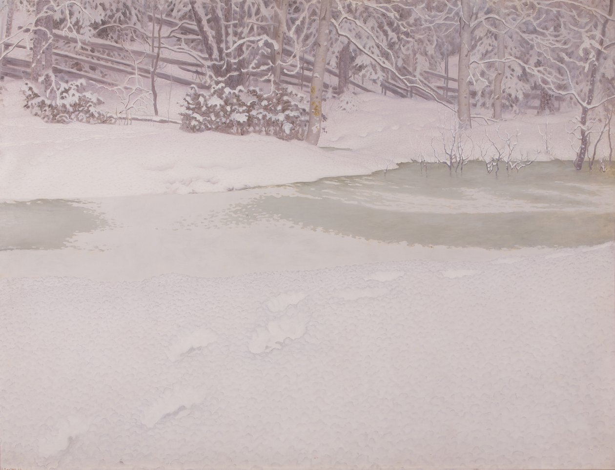 Nyfallen snø av Gustaf Fjæstad