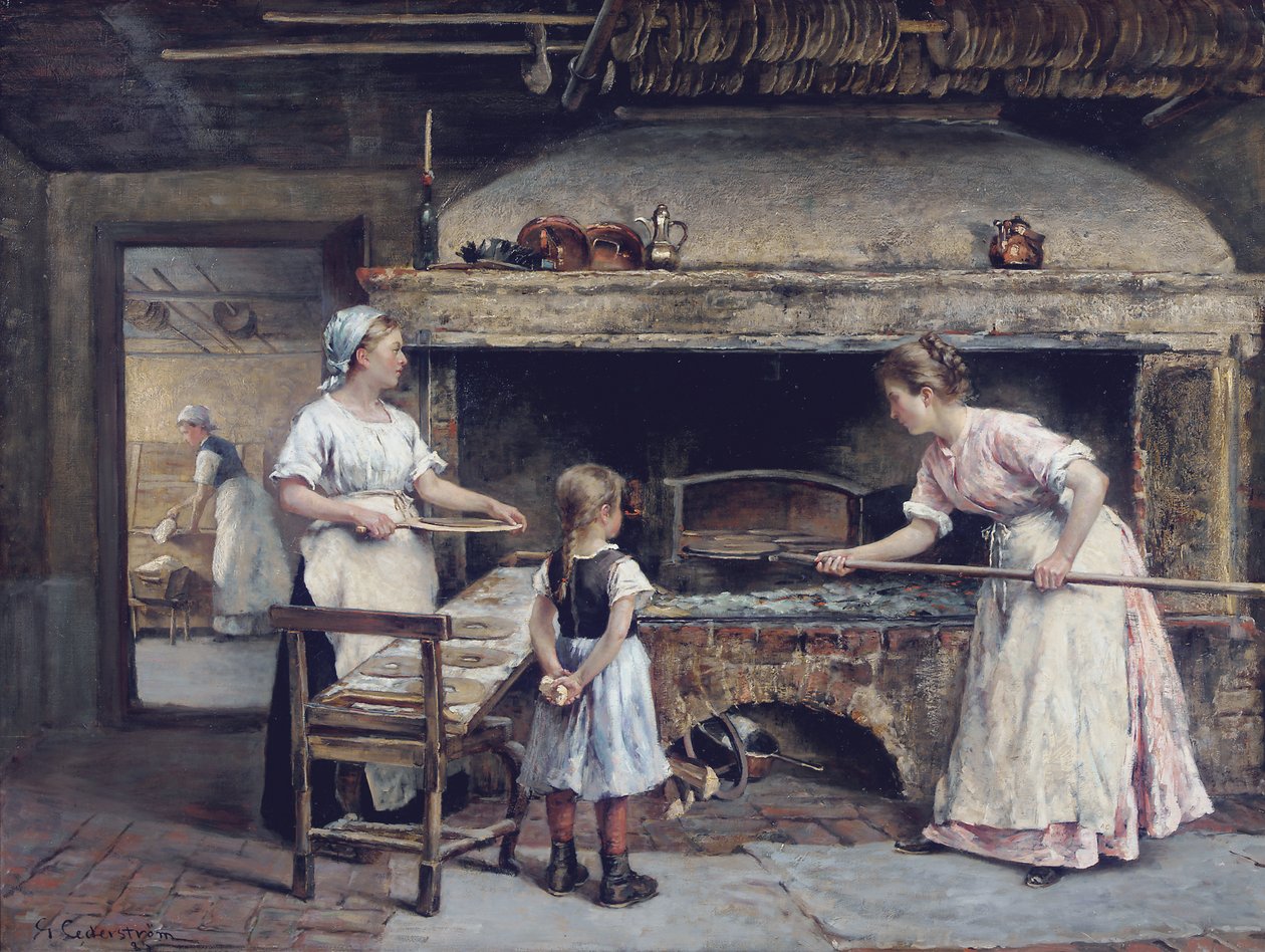 Inne i et bakeri av Gustaf Olaf Cederstrom