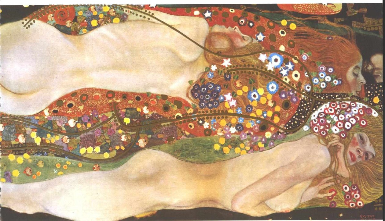 Water slanger II kjærester av Gustav Klimt