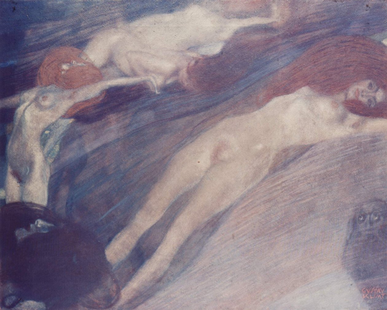 Flyttende vann av Gustav Klimt