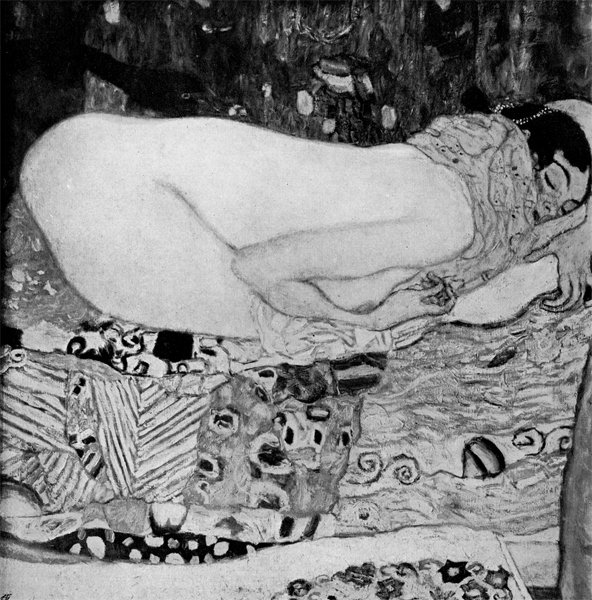 Bildnis Ria Munk Gresk mytologisk karakter Leda (fra historien om Leda og Svanen). av Gustav Klimt