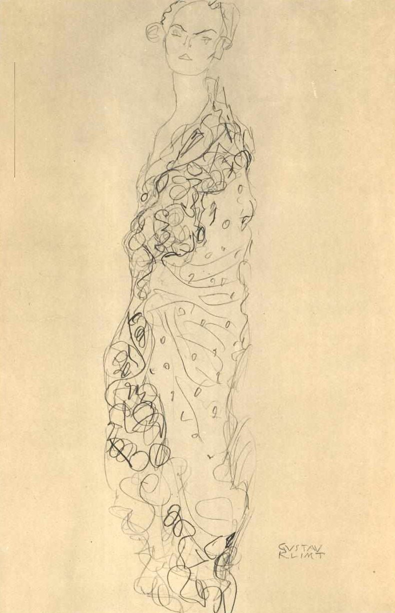 Dame med vifte av Gustav Klimt
