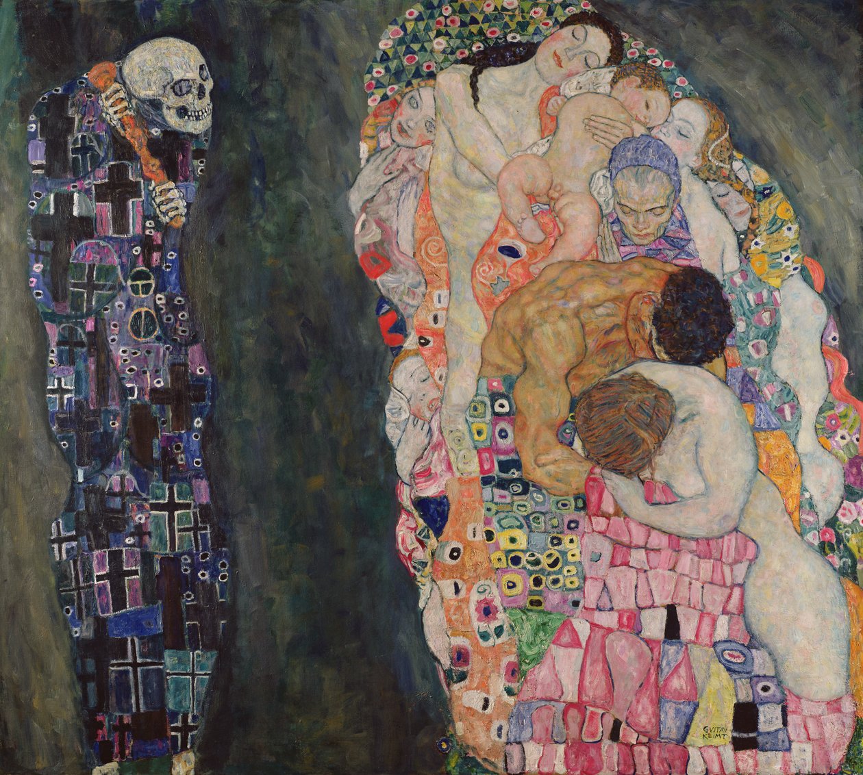 Død og liv, ca. 1911 av Gustav Klimt