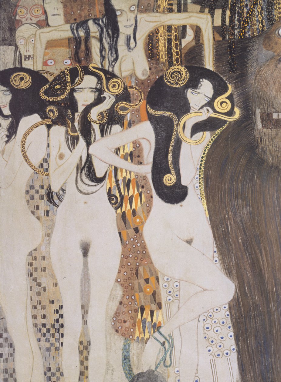 Gorgonene og Typhoeus av Gustav Klimt