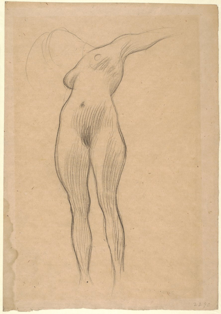 Flytende kvinne med utstrakt arm (studie for medisin), 1900-1901 av Gustav Klimt