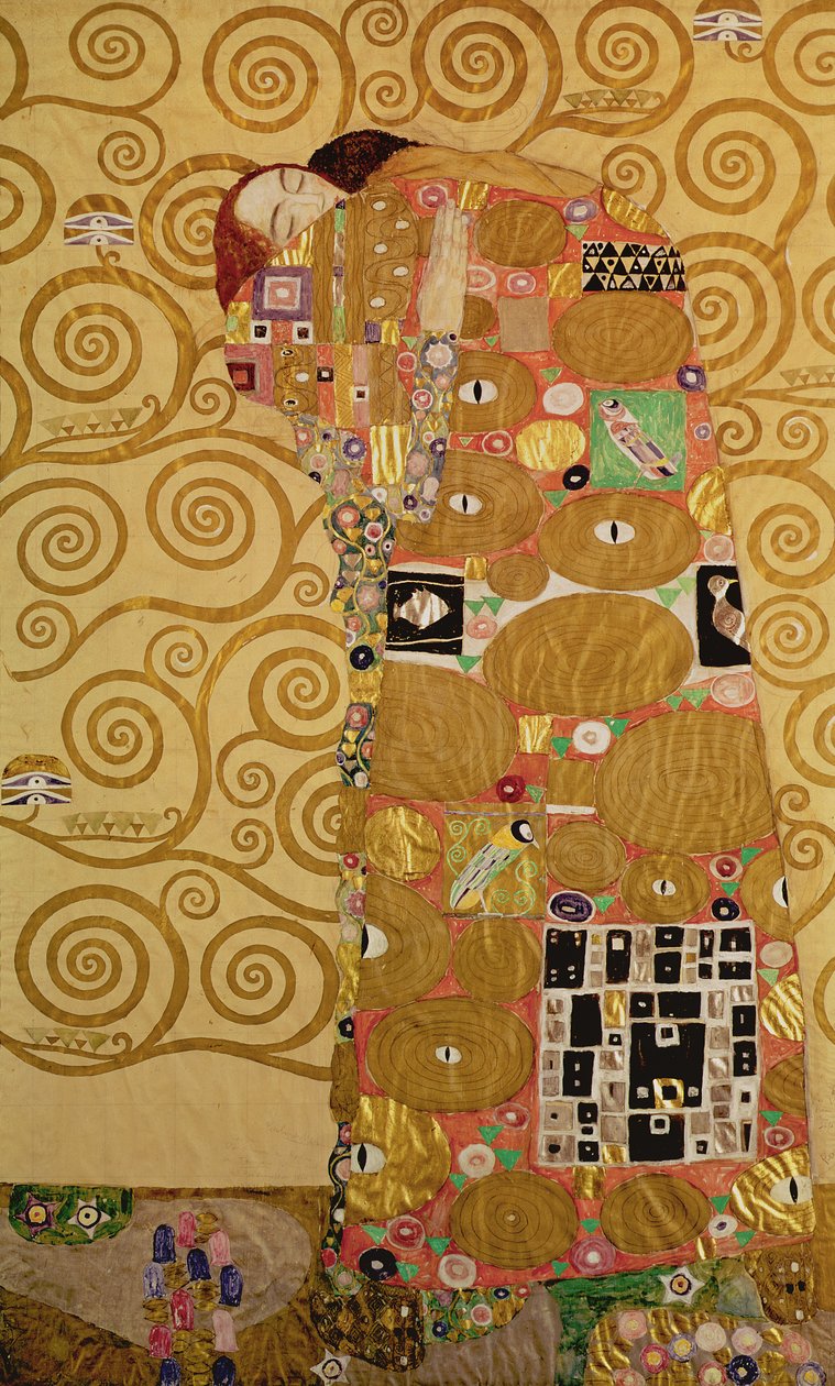 Oppfyllelse (Stoclet Frieze) ca. 1905-09 (tempera, wc) (se 259350 for detaljer) av Gustav Klimt