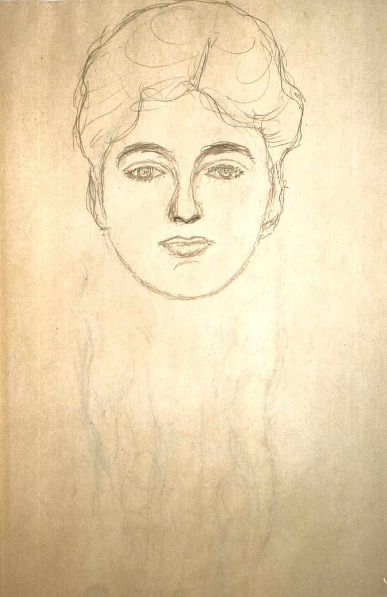 Hodestudie forfra av Gustav Klimt