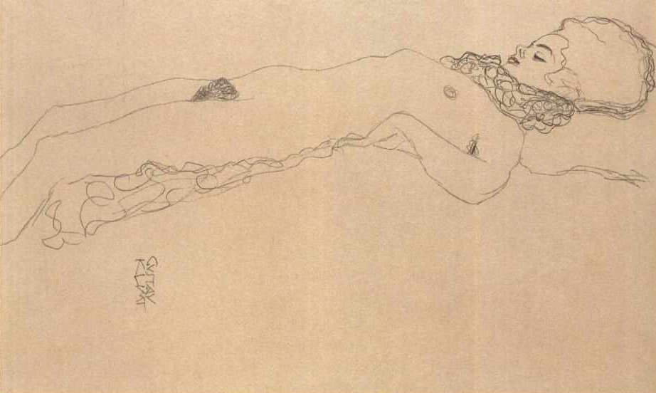 Løgn handling av Gustav Klimt