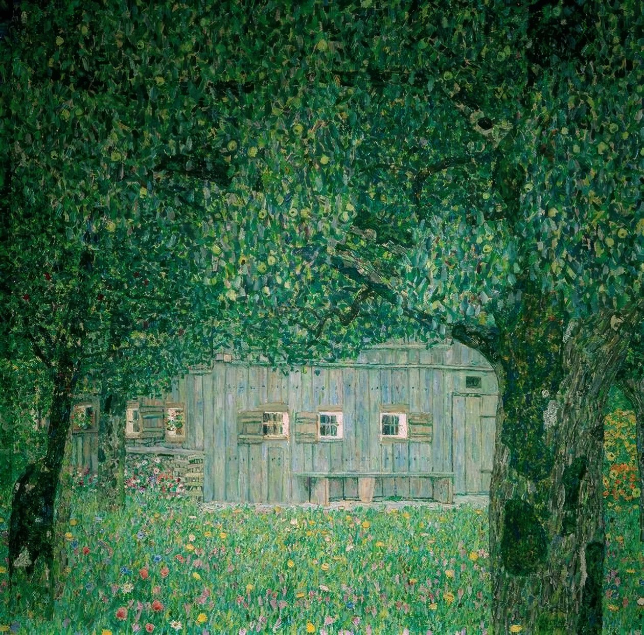 Øvre østerriksk gårdshus av Gustav Klimt