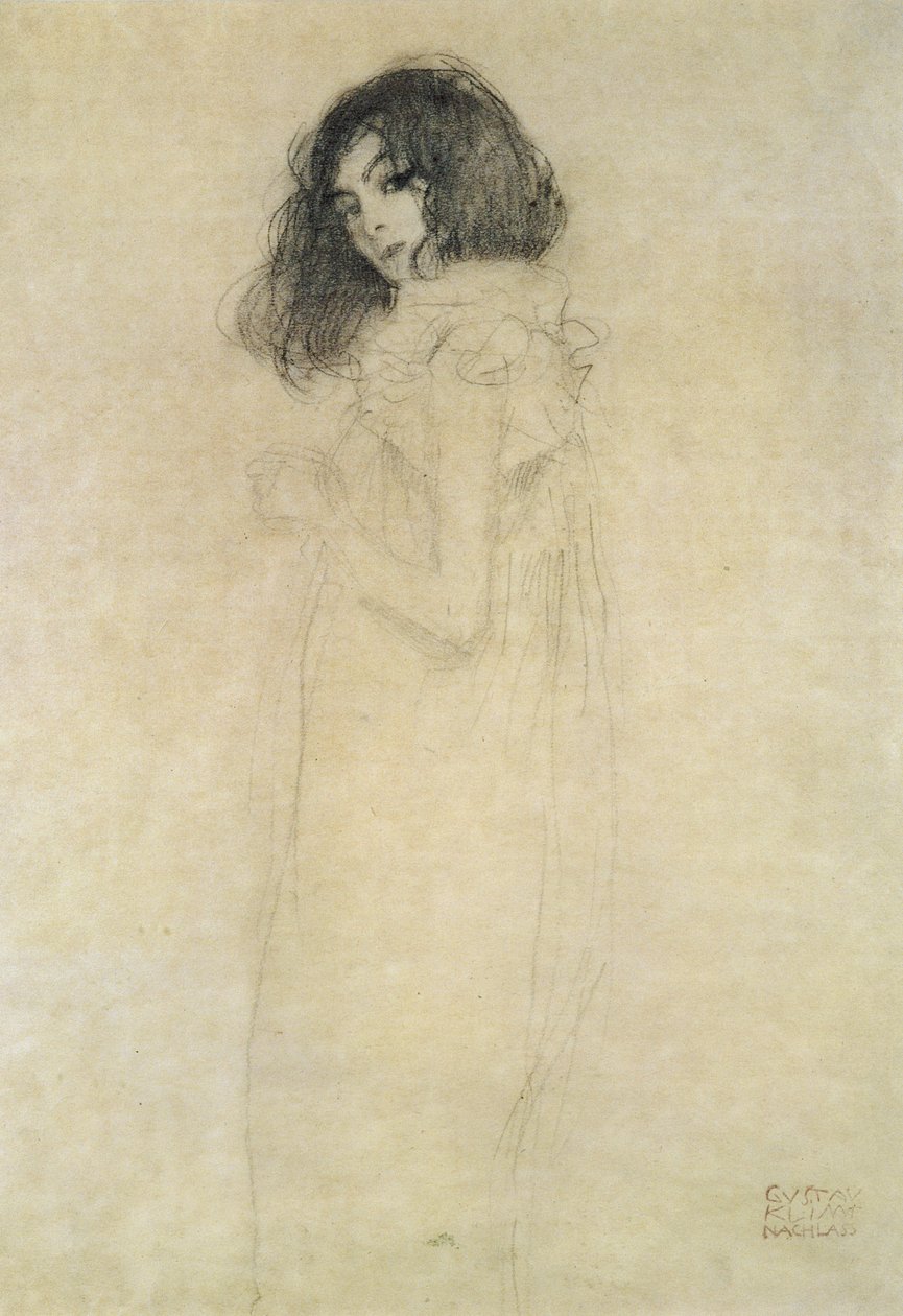 Portrett av en ung kvinne, 1896-97 av Gustav Klimt
