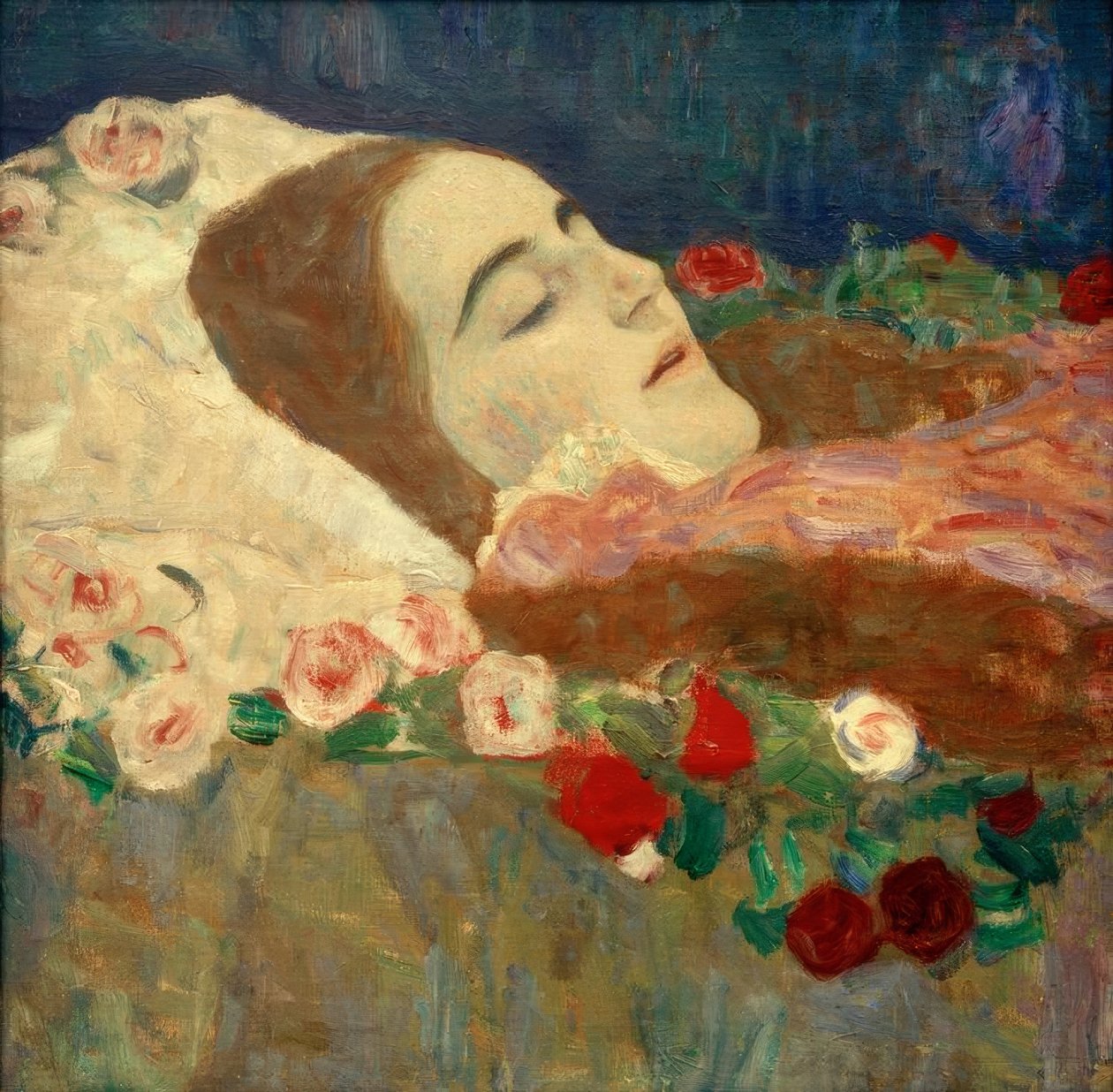 Ria Munk på dødsleiet av Gustav Klimt