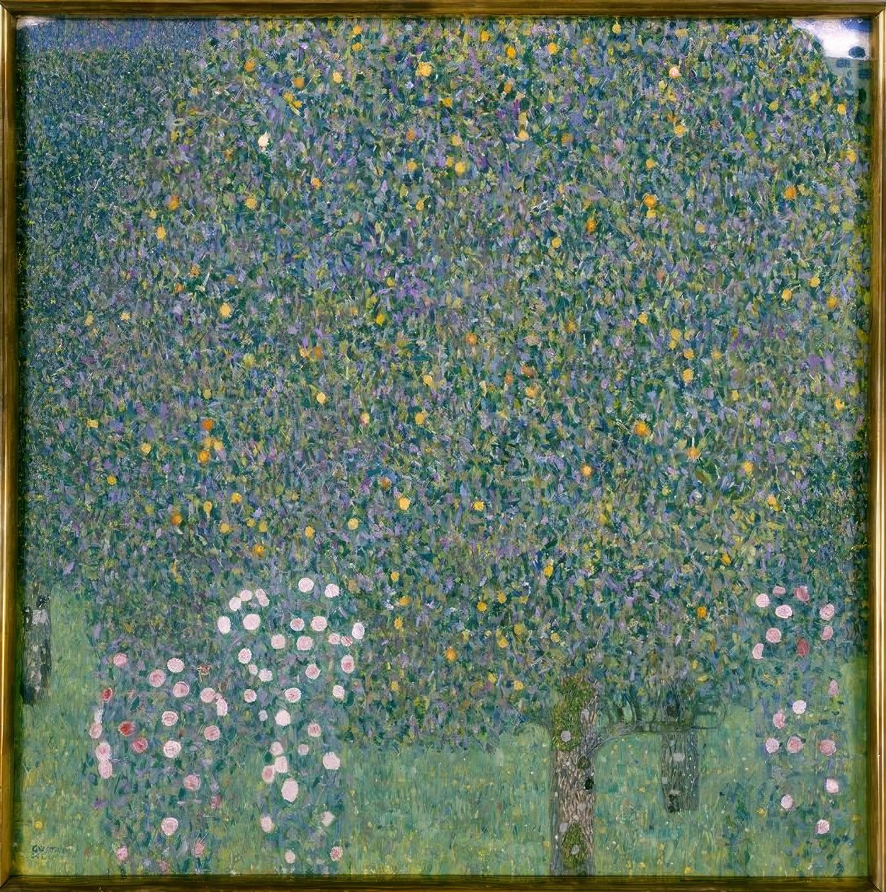Rosebusker under trær av Gustav Klimt