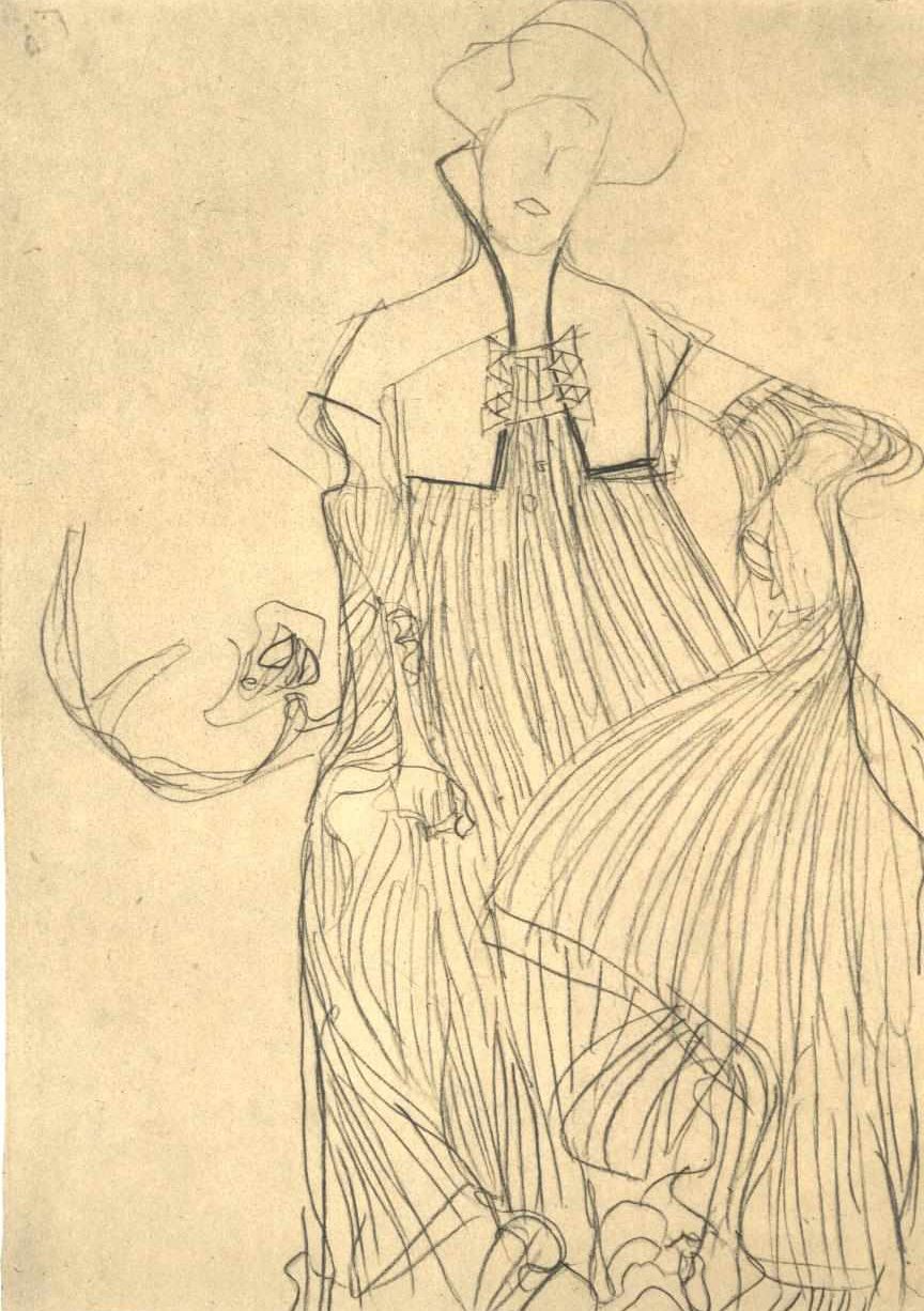 Sittende foran 002 av Gustav Klimt