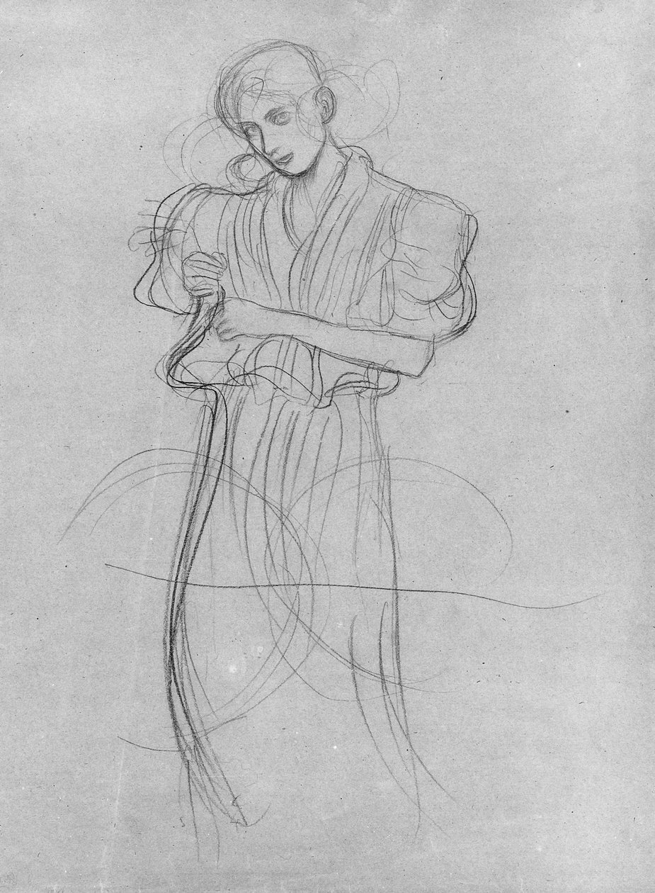 Stående kledd kvinne, 1903 av Gustav Klimt