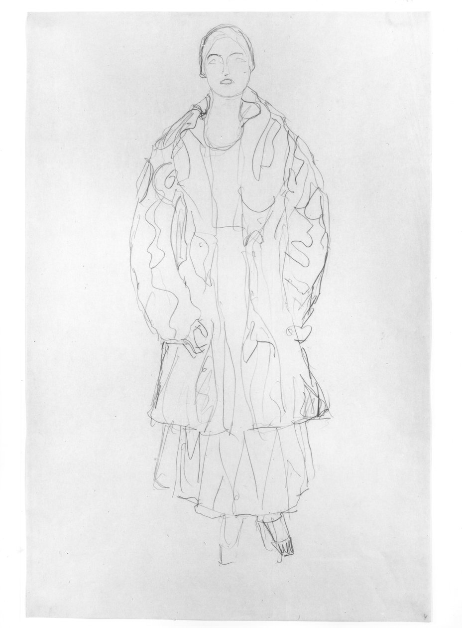 Stående kvinne med frakk, 1916 av Gustav Klimt