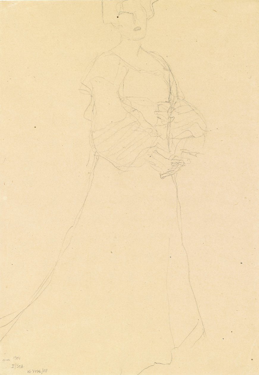 Stående dame til høyre av Gustav Klimt