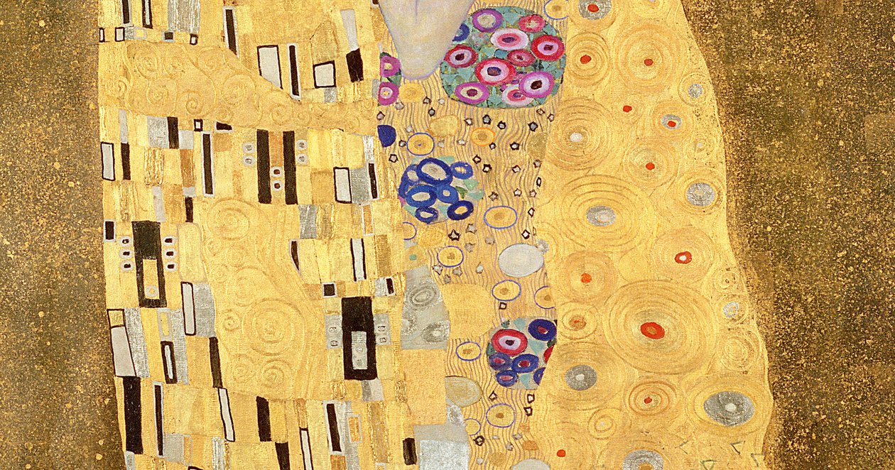 The Kiss, 1907-08 olje på lerret detalj av 601 av Gustav Klimt