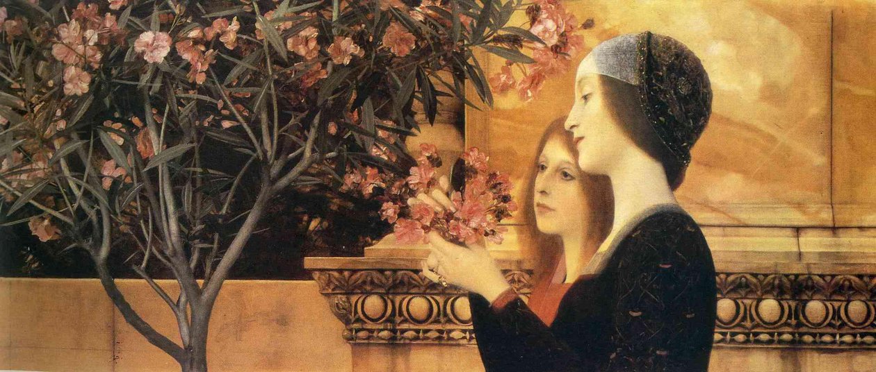 To jenter med en oleander av Gustav Klimt
