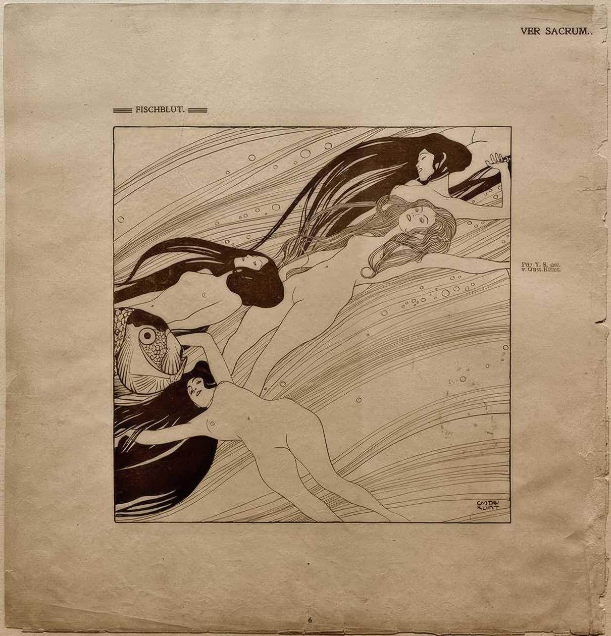 Ver Sacrum 1898, Fischblut / G.Klimt av Gustav Klimt