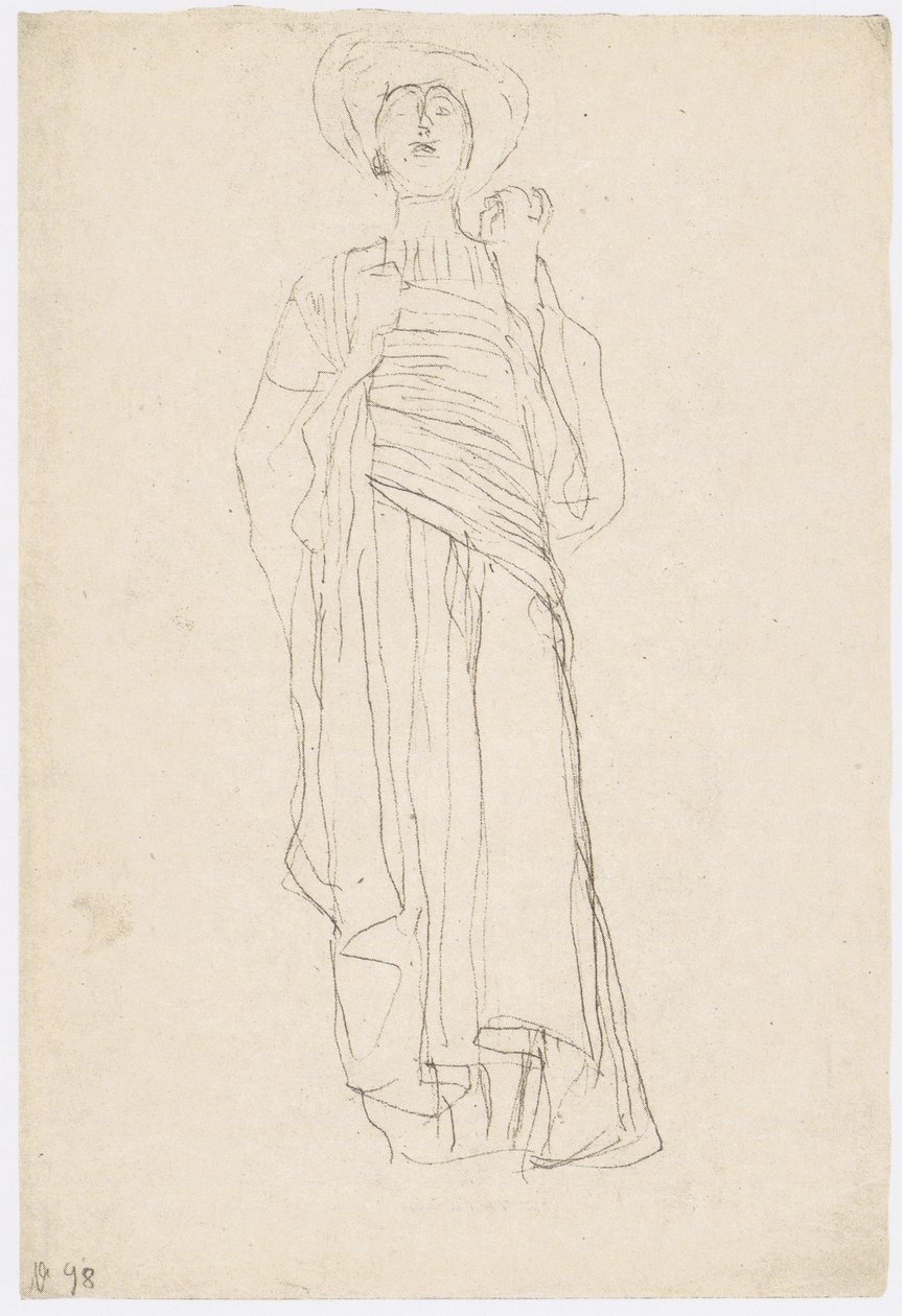 Kvinneskikkelse med toga (studie for "Justitia") av Gustav Klimt