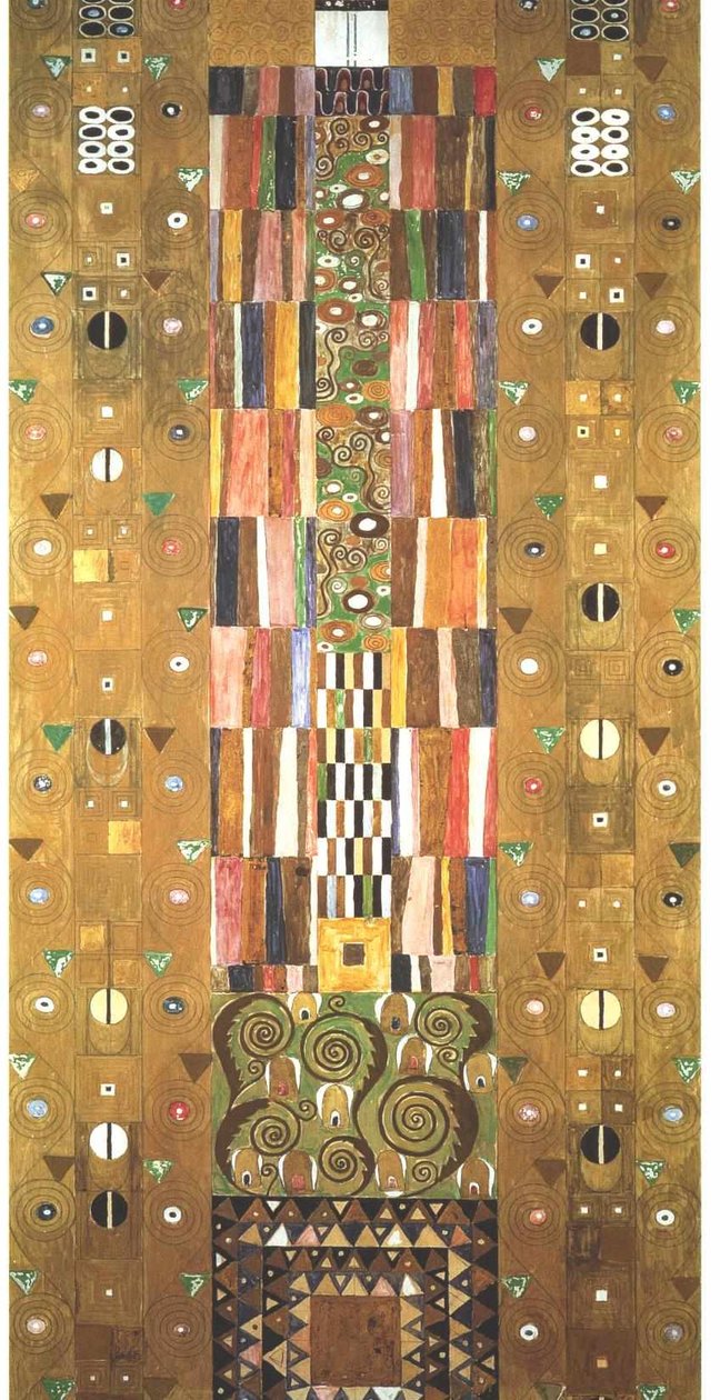 Arbeidsmal for stocletfrisen i enden av veggen av Gustav Klimt
