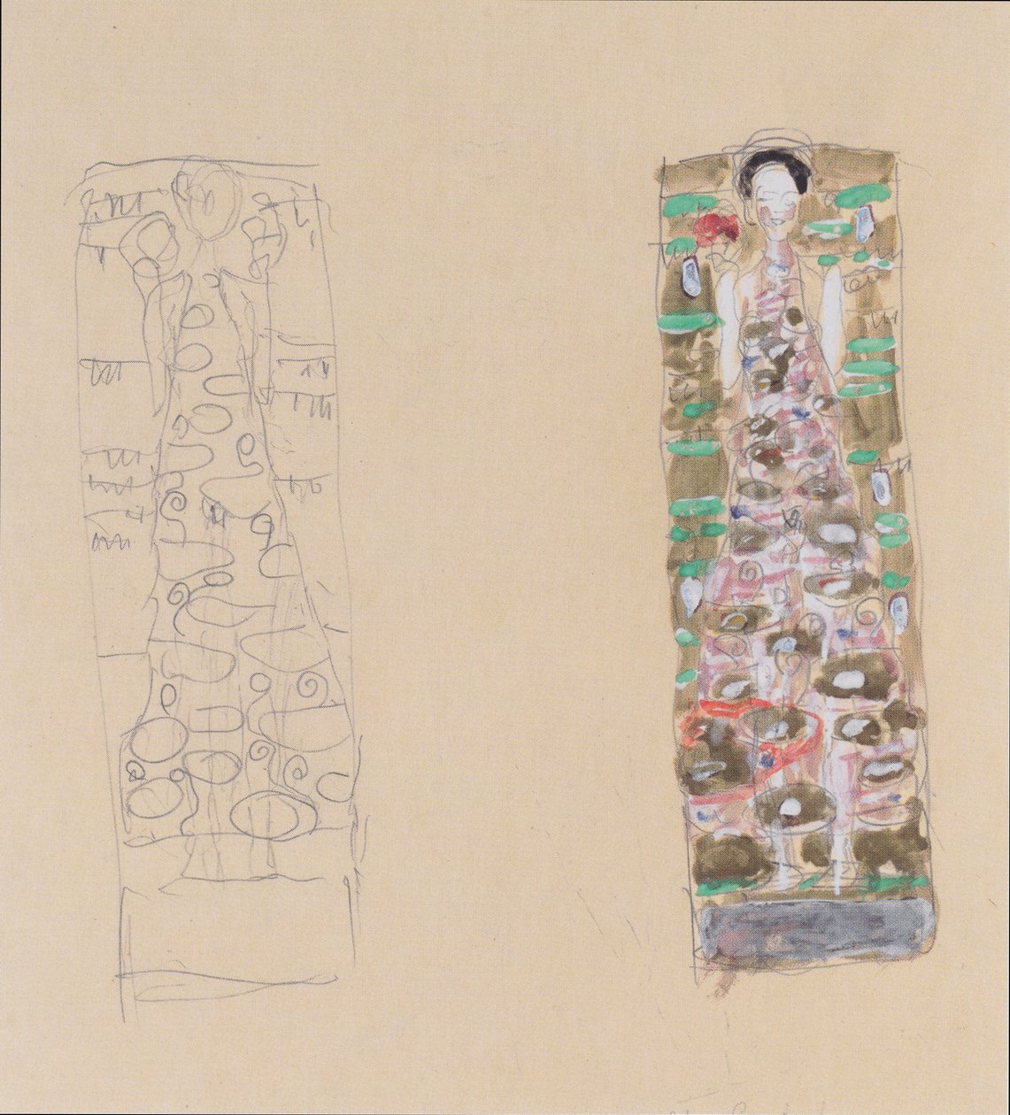 To design for smykkelaken til Otto Wagner av Gustav Klimt