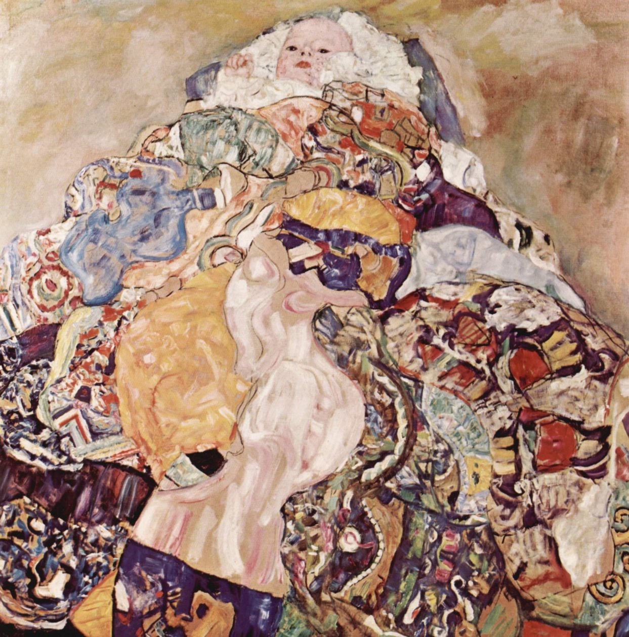Baby (vugge) av Gustav Klimt