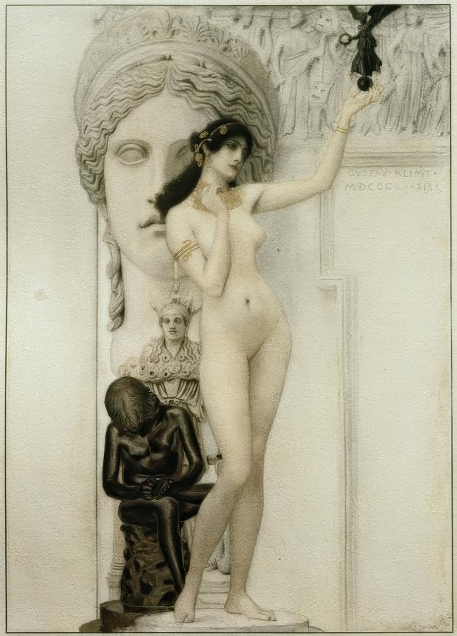 Allegori av skulptur av Gustav Klimt