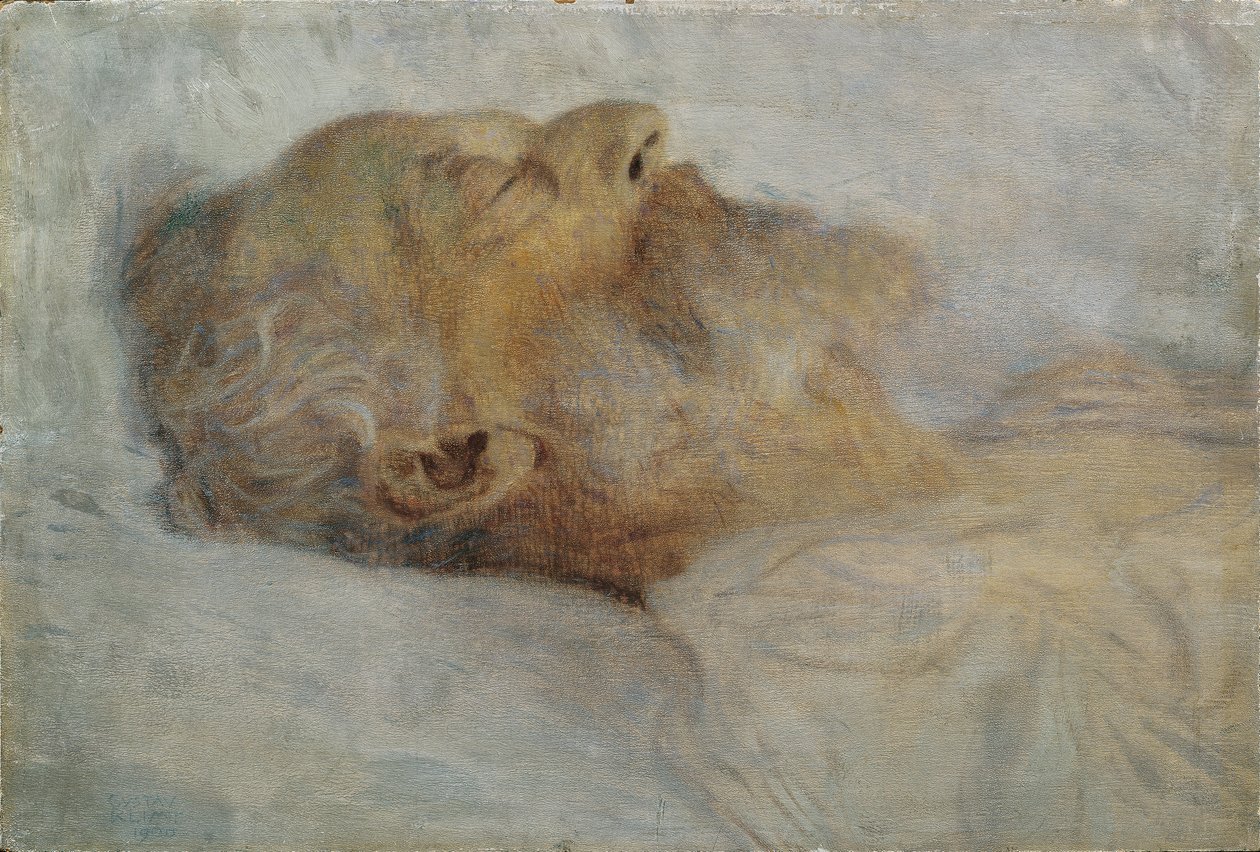 Gammel mann på dødsleie av Gustav Klimt