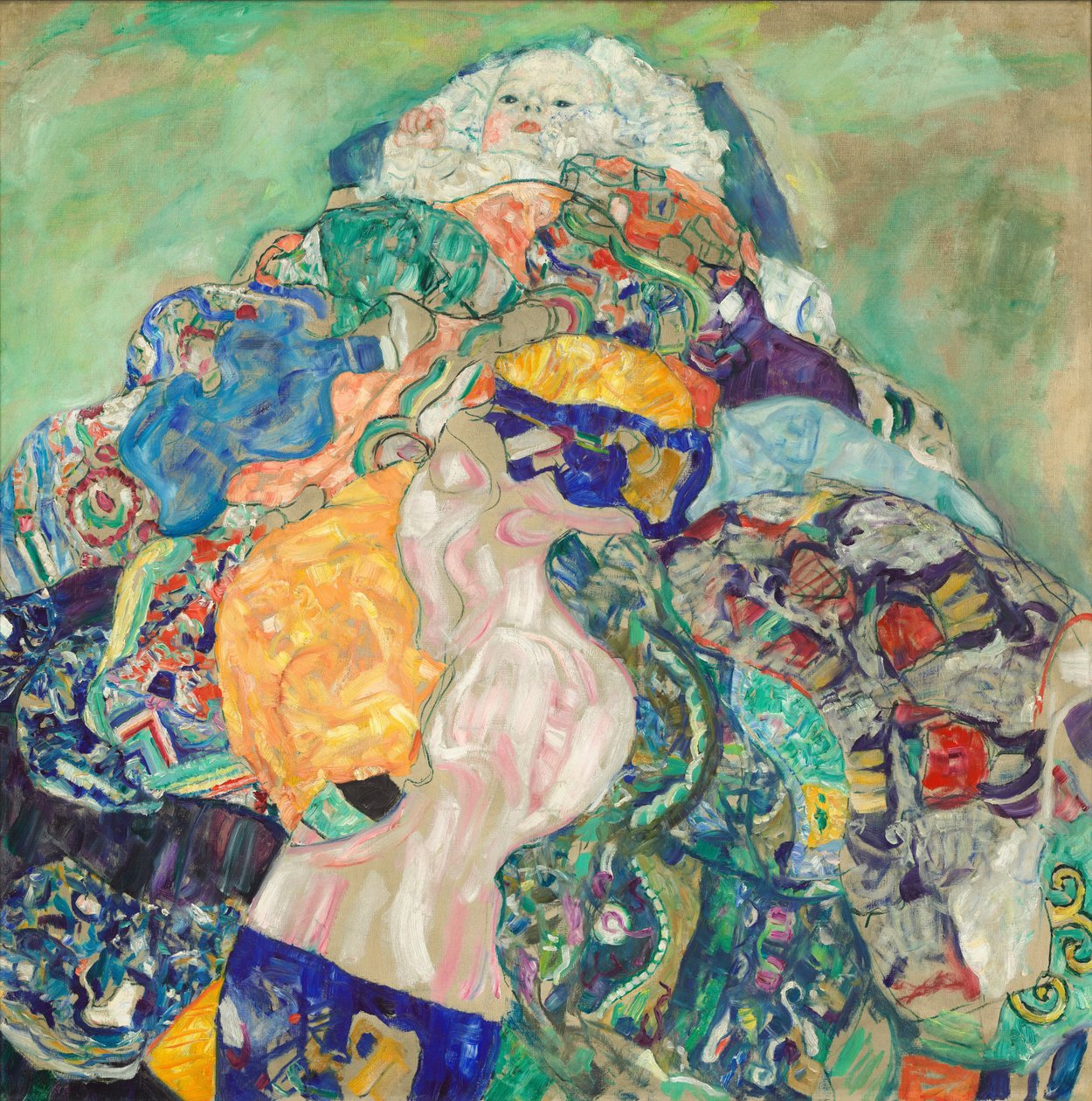 Baby (Vugge) av Gustav Klimt
