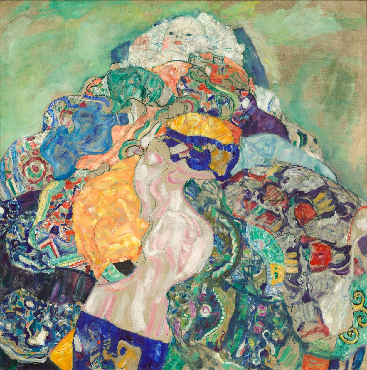 Baby (Vugge), 1917-18 av Gustav Klimt