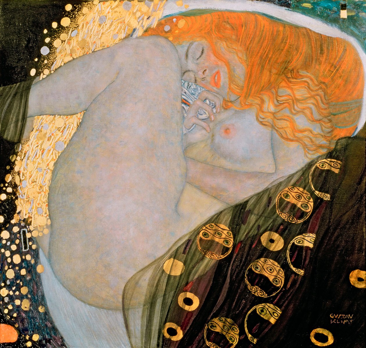 Danae, 1907 av Gustav Klimt