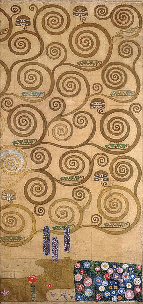 Design for stoclet-frisen. Detalj. 1905/09 av Gustav Klimt