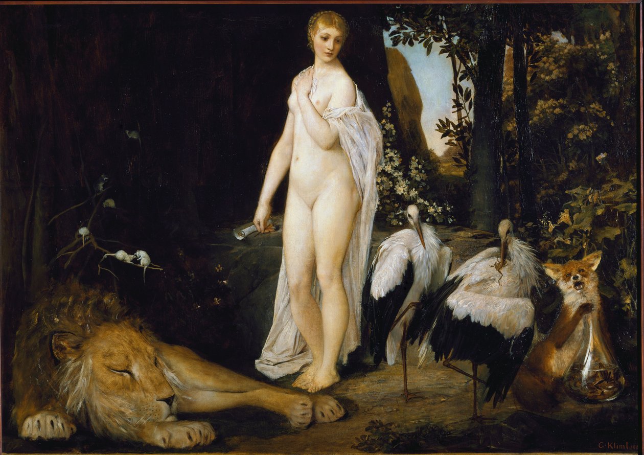 Fabel (olje på lerret av Gustav Klimt