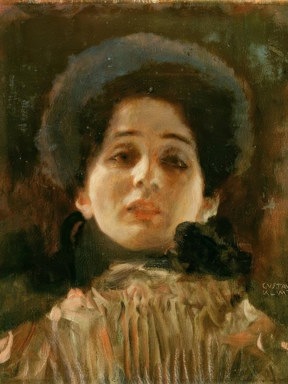Portrett foran av Gustav Klimt