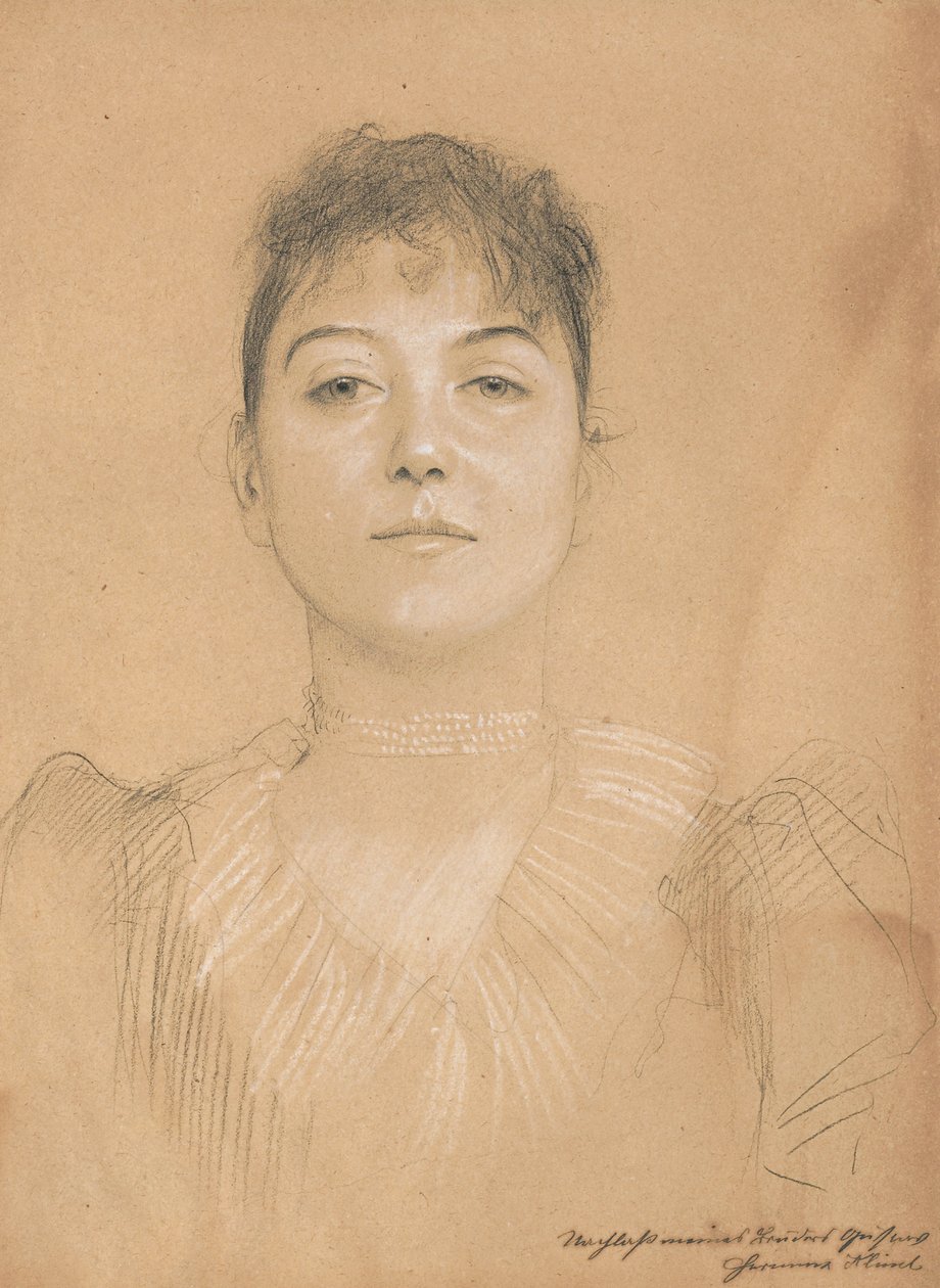 Portrett av en kvinne, ca. 1890-1891 av Gustav Klimt