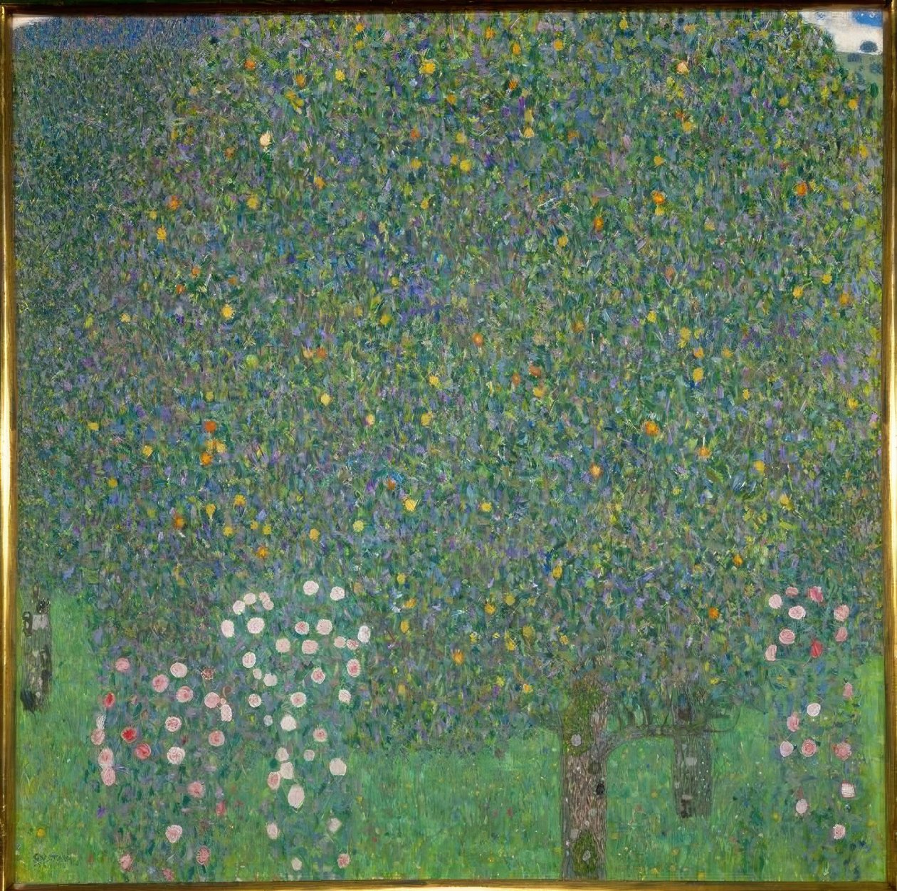 Rosebusker under trær av Gustav Klimt