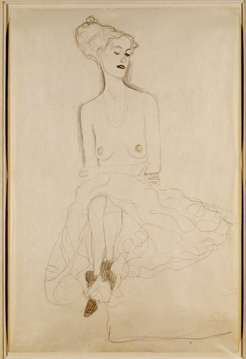 Sittende kvinne, 1908 av Gustav Klimt