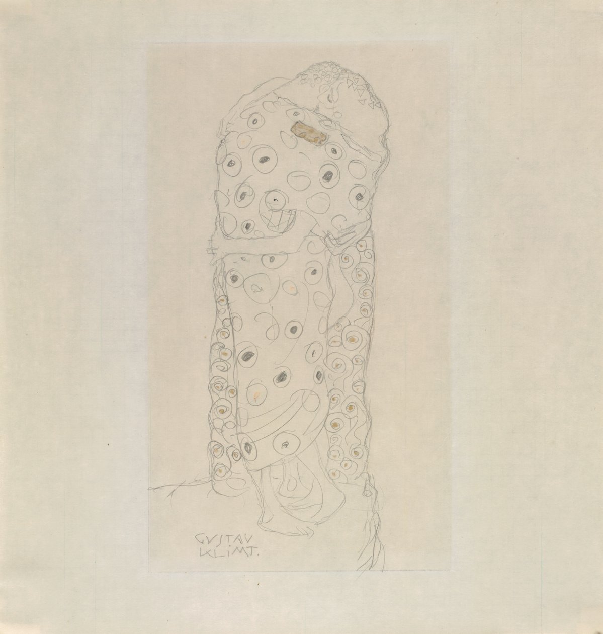 Stående par elskere av Gustav Klimt