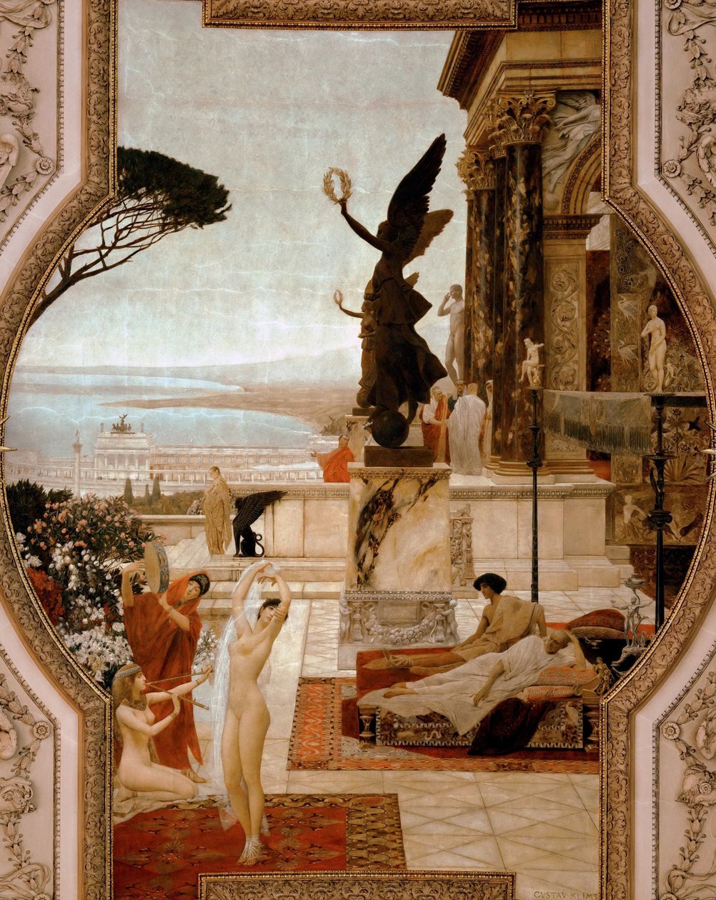 Teateret i Taormina, 1884-1888 av Gustav Klimt
