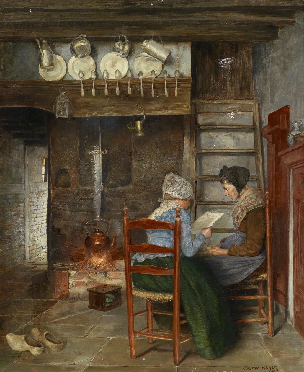 Interieurszene av Gustav Köhler