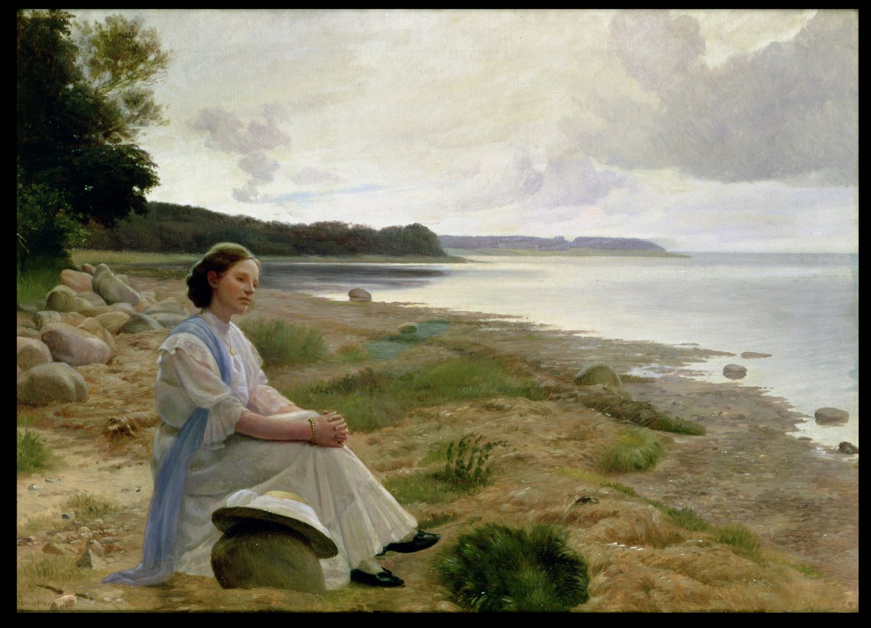 On The Beach (olje på lerret) av Gustav Vermehren