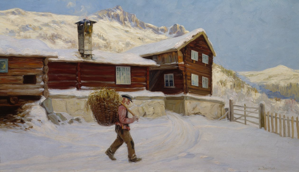 Fra Sandbu Gård (olje på lerret) av Gustav Wentzel