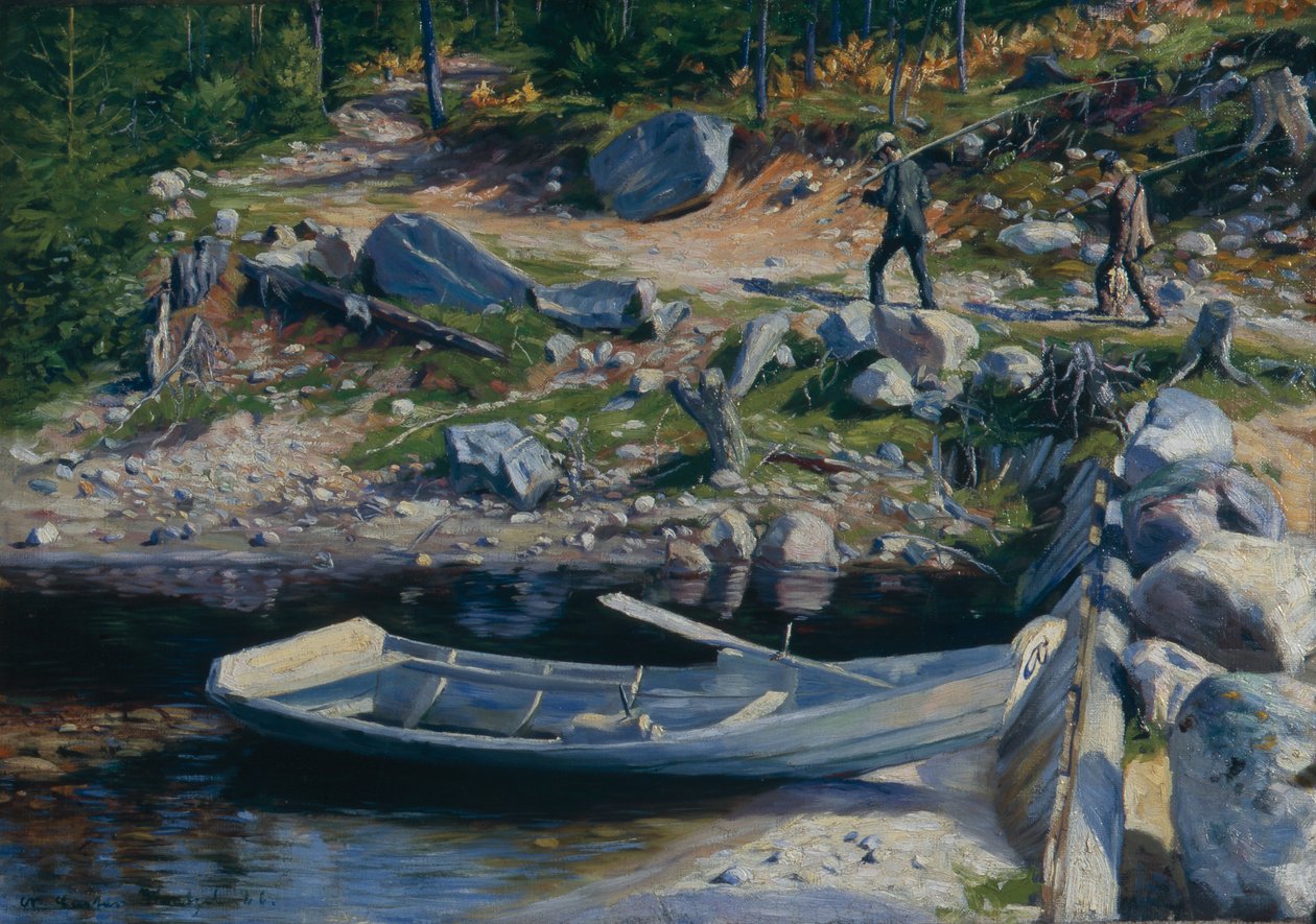 Hjem fra fiske av Gustav Wentzel