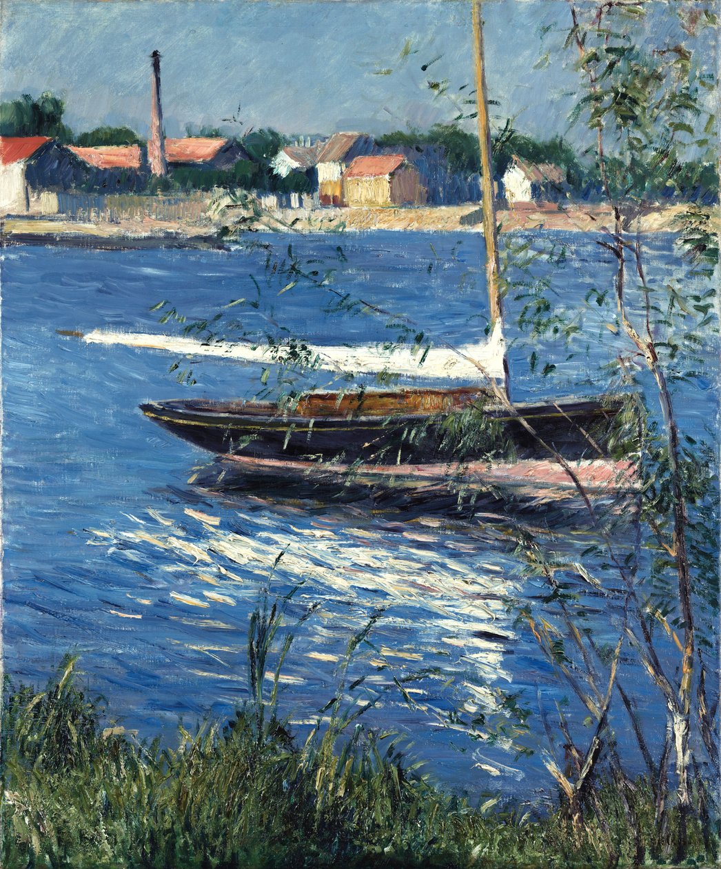 Båt fortøyd på Seinen ved Argenteuil av Gustave Caillebotte